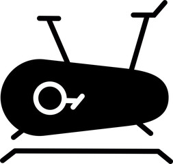  Cycle trainer icon. Ellipsoid gym machine vector icon. Vector graphics and not Artificial Intelligence, logo illustration. Replaceable vector design.