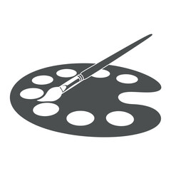 Artist s palette with brush in silhouette