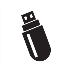  usb drive icon silhouette vector illustration
