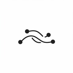 Abstract, minimalist, graphic icon. Flowing, connected lines with circular endpoints, creating a visual knot on a white background