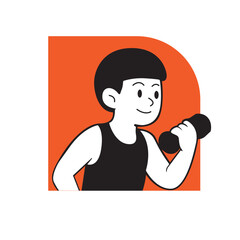 Man Drinking Water After Workout Illustration