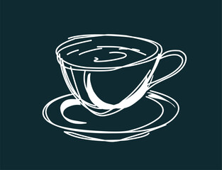 Enjoy coffee with sketch doodle illustration.eps