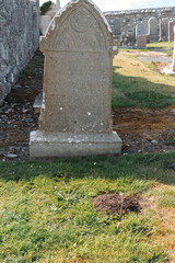 Fototapeta premium Old stone headstone in Scotland Cemetery 