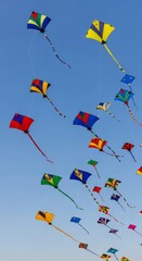 Colorful kites soar high in the clear blue sky during Makar Sankranti celebration in India, capturing the festive spirit of the day