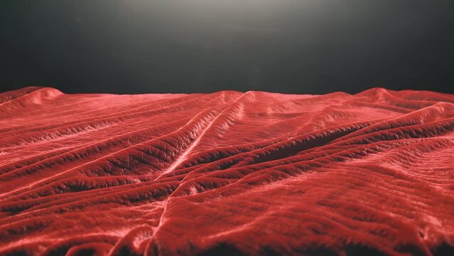 High-Resolution Digitally Scanned Image of a Crimson Velvet Fabric Surface Exhibiting Excellent Detail for Diverse