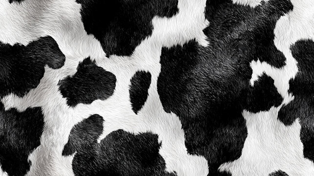 Close-up of black and white cow fur pattern, symbolizing dairy farming, livestock, and the agriculture industry, tile