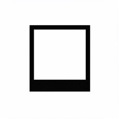 A simple, black square frame surrounds a blank white rectangle, minimalist and iconic in its presentation