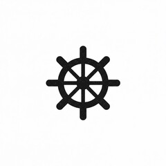 A black, stylized helm icon against a white background, suggesting navigation, guidance, and control