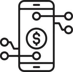 Smartphone with dollar sign and digital connections