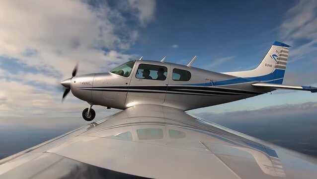 Three-Dimensional Vector Illustration Depicting a Small Private Aircraft Used for Commercial