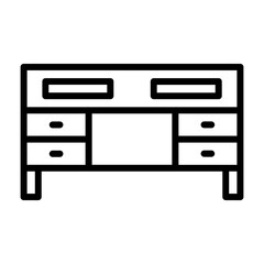 Minimalist Work Desk Line Icon