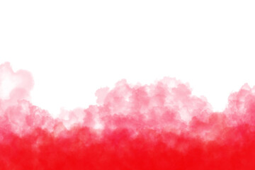 Red smoke texture on transparent background. Abstract fog border, vivid vapor clouds, colorful mist effect, isolated PNG element.