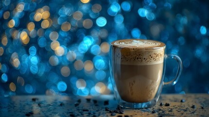 Coffee drink in glass mug