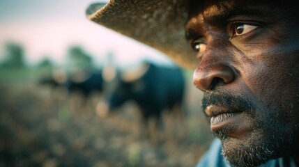 Man looking away outdoors