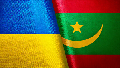 ウクライナの国旗とモーリタニアの国旗(Ukraine Flag & Mauritania flag.)
