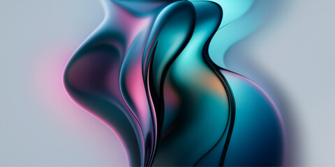 Dynamic blue and colorful abstract smoke art creates a vibrant wave illustration for a modern wallpaper design