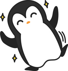 Cute Cartoon Penguin Element