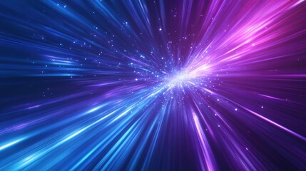 Dark futuristic abstract background: interwoven blue and purple light rays, suitable for presentations, videos or animations, usable as futuristic wallpaper to create a tech atmosphere.