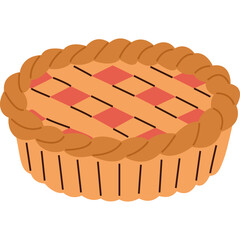 A Deliciously Baked Apple Pie With a Lattice Crust and Golden Brown Edges Isolated on a Transparent Background
