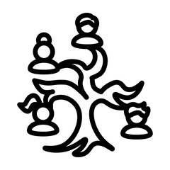 Family Tree Vector Line Icon Design