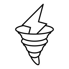 tornado line icon with editable stroke