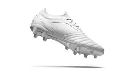 White Soccer Cleat on White Background for Sports and Athletic Equipment