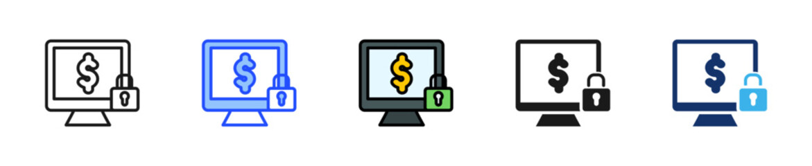 Transaction Security Icon Collection With Multiple Styles