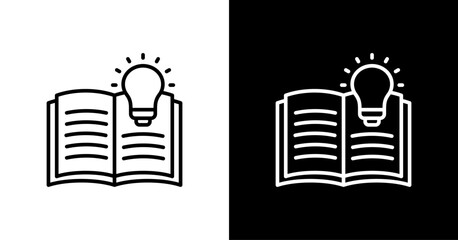 Learning Book  White Icon Set Design