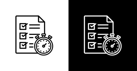 Exam Timer  White Icon Set Design