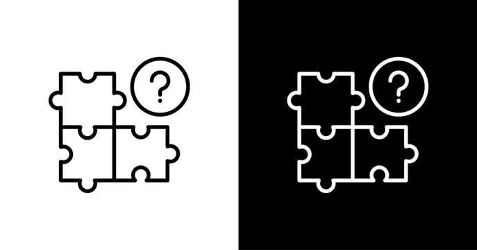 Quiz Puzzle  White Icon Set Design