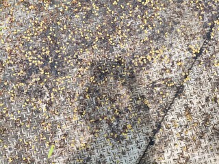 Fototapeta premium Diamond Plate Floor with Scattered Organic Debris