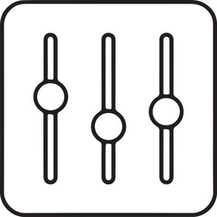 Simple icon of three vertical sliders controls