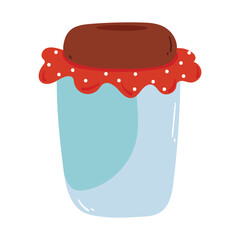 cute drawing cartoon jar for jam, drink. cute jar for food and drink sticker