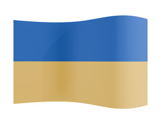 3D Icon of Ukraine Flag on Transparent Background 3D rendering