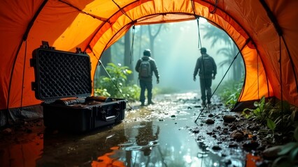 Mysterious scenes of outdoor campsites