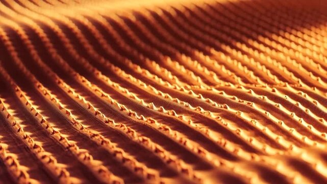 Textured, warm-toned fabric with repeating rows