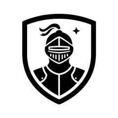 Knight armor shield medieval warrior helmet protection battle strong courage defence fantasy illustration icon