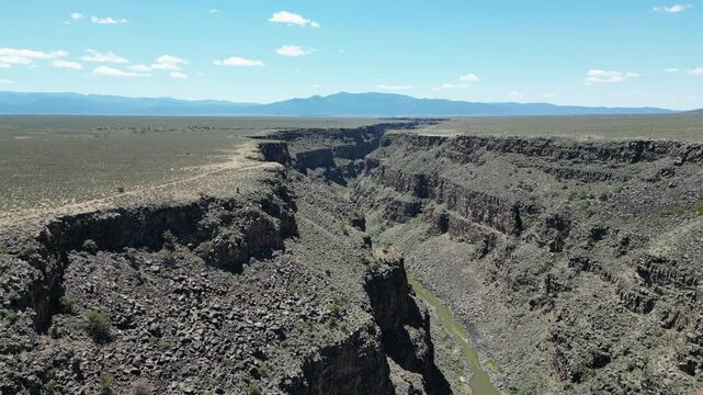 Rio Grande Gorge Bridge Arroyo Hondo, New Mexico  aerial view 