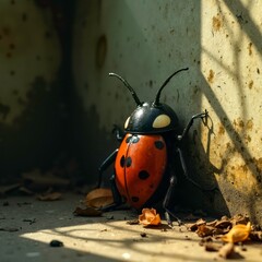 Cartoon Beetle Creatures in Retro Scenes
