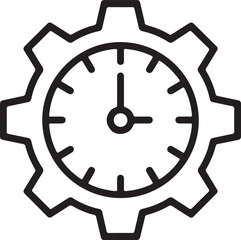 Clock face integrated with gear symbol