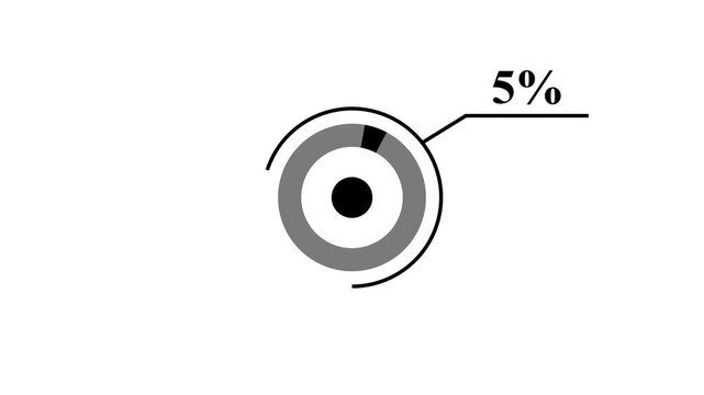 Concentric Circle Gauge Indicator Showing Five Percent percentage