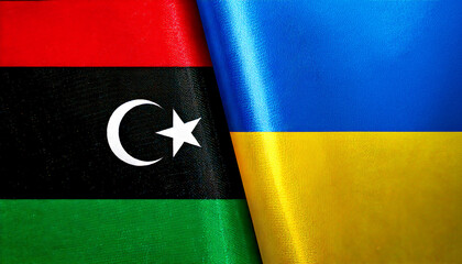 ウクライナの国旗とリビアの国旗(Ukraine Flag & Libya flag.)
