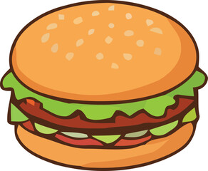 hamburger isolated on white