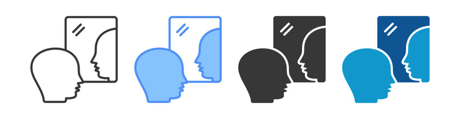 Reflection Icon Set Multiple Style Collection