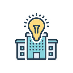 Color illustration icon for innovation hub