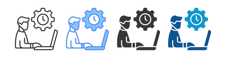 Time Management Icon Set Multiple Style Collection