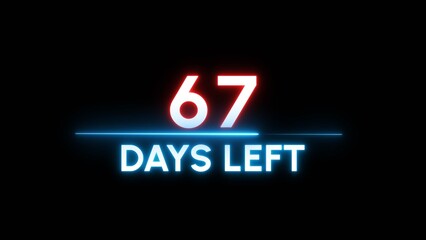 67 Days left Countdown number illustration. 