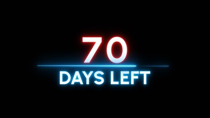 70 Days left Countdown number illustration. 