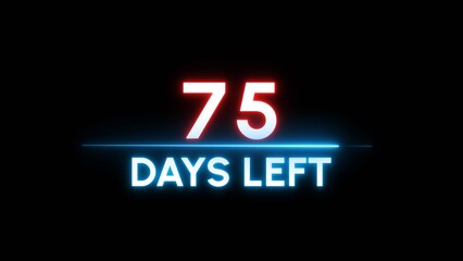 75 Days left Countdown number illustration. 