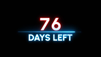 76 Days left Countdown number illustration. 